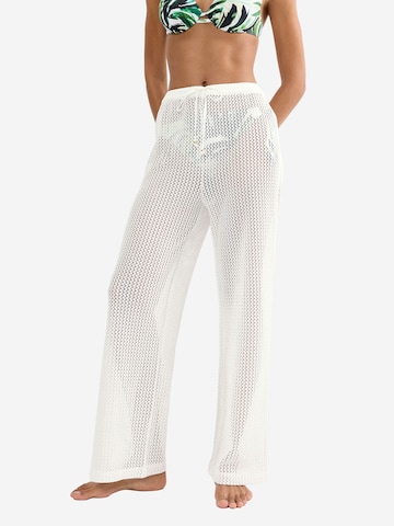 TRIUMPH Loose fit Trousers ' Red Label Beach MyWear ' in White: front