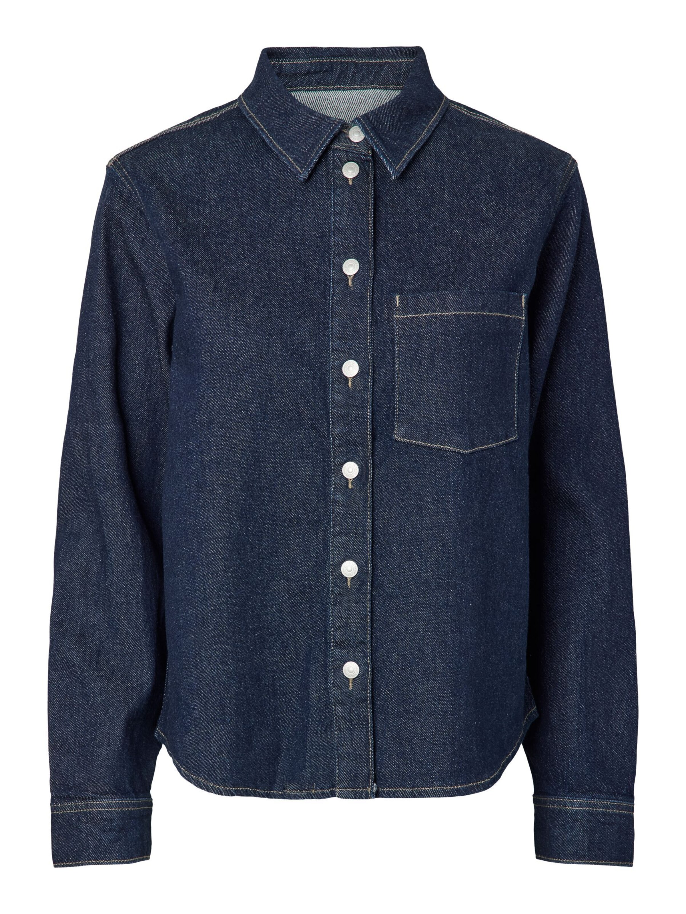 Camicia da donna 'PCSilke' di PIECES in blu: frontale