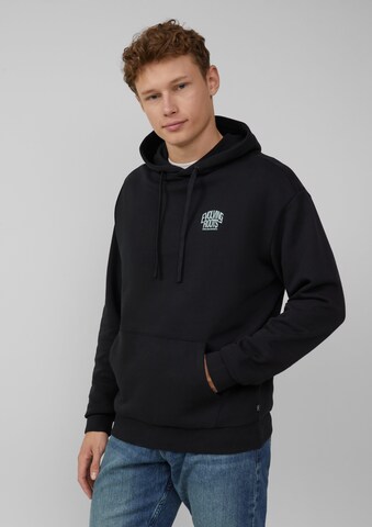 QS Sweatshirt in Zwart: voorkant
