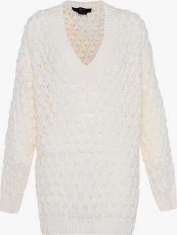 Pull-over faina en blanc : devant