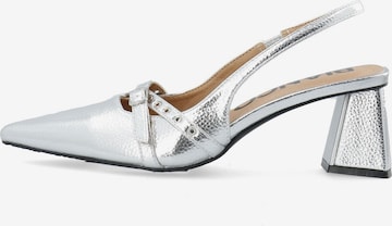 Escarpins à bride arrière 'Maralyn' Bianco en argent : devant