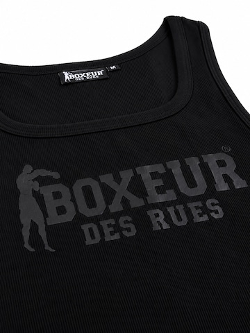Boxeur des Rues Shirt 'Herren Tanktop Slim Fit Boxeur des Rues, Schwarz, Ton-in-Ton-Logo, Premium-Baumwolle' in Zwart