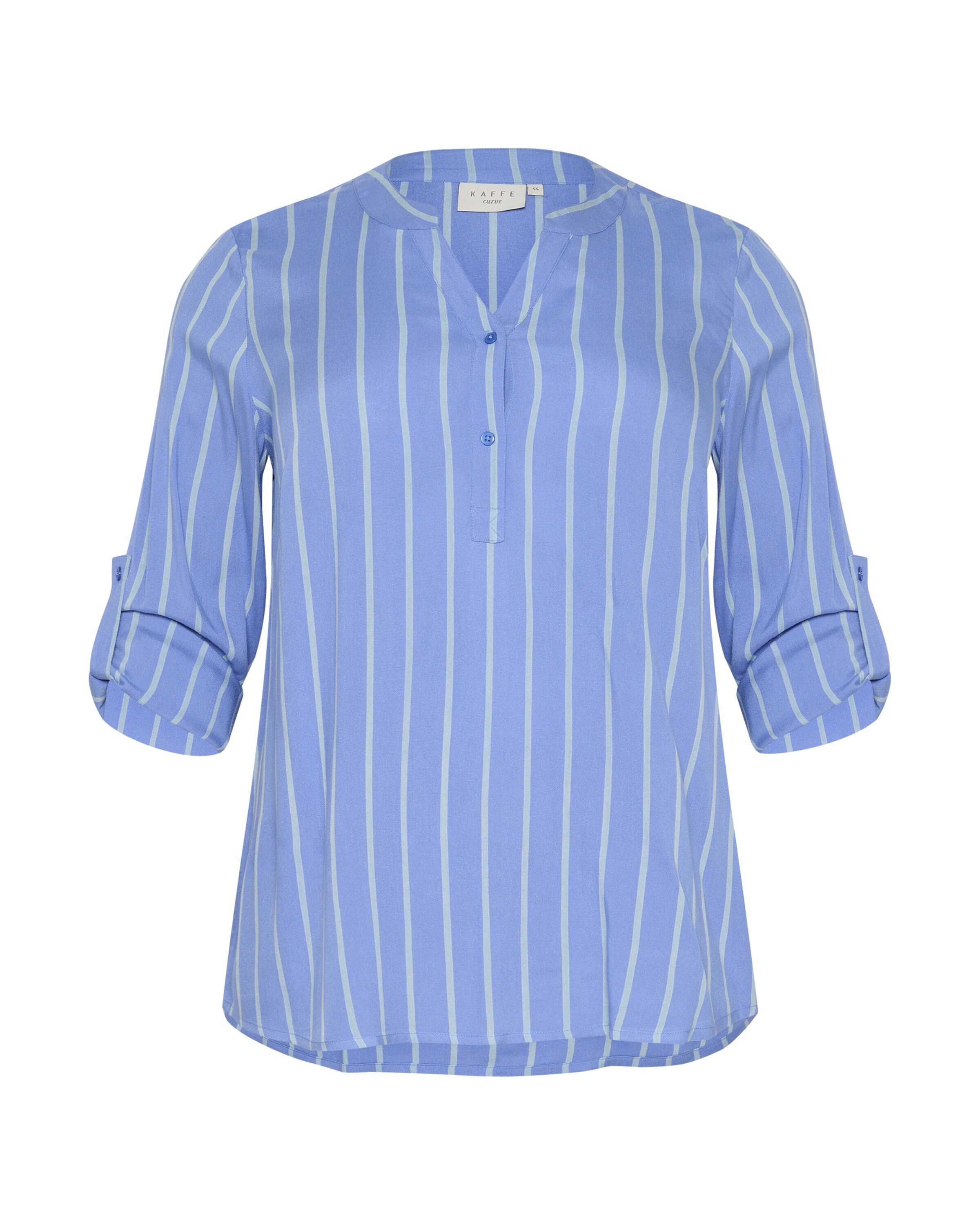 KAFFE CURVE Halenka 'KC Sida' – modrá: přední strana