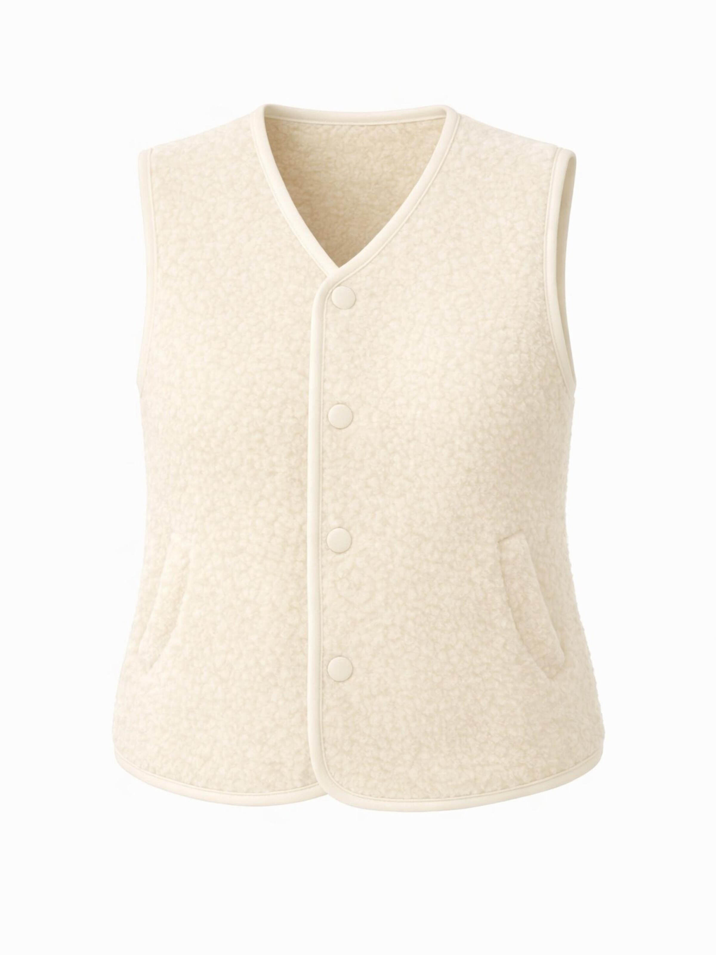 Worldclassca Weste 'Damen Kurze Kuschel Weste'‌‌‌‌‌‌‌‌ in Beige: Vorderseite