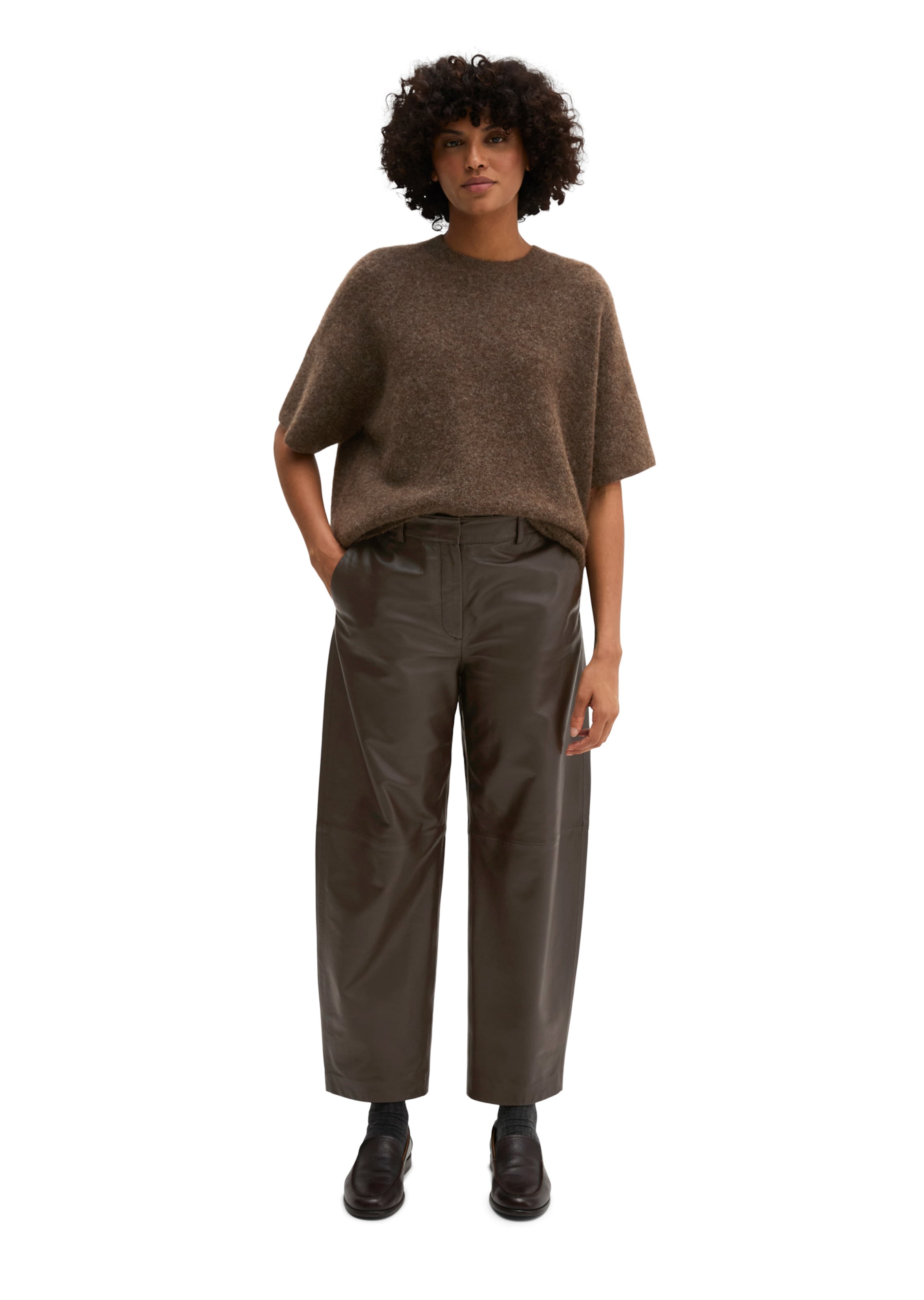 Marc O'Polo Regular Trousers in Brown: front