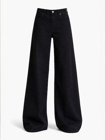 IT'S BASIC Wide leg Jeans 'Palazzo Mid Rise Jeans' in Zwart: voorkant