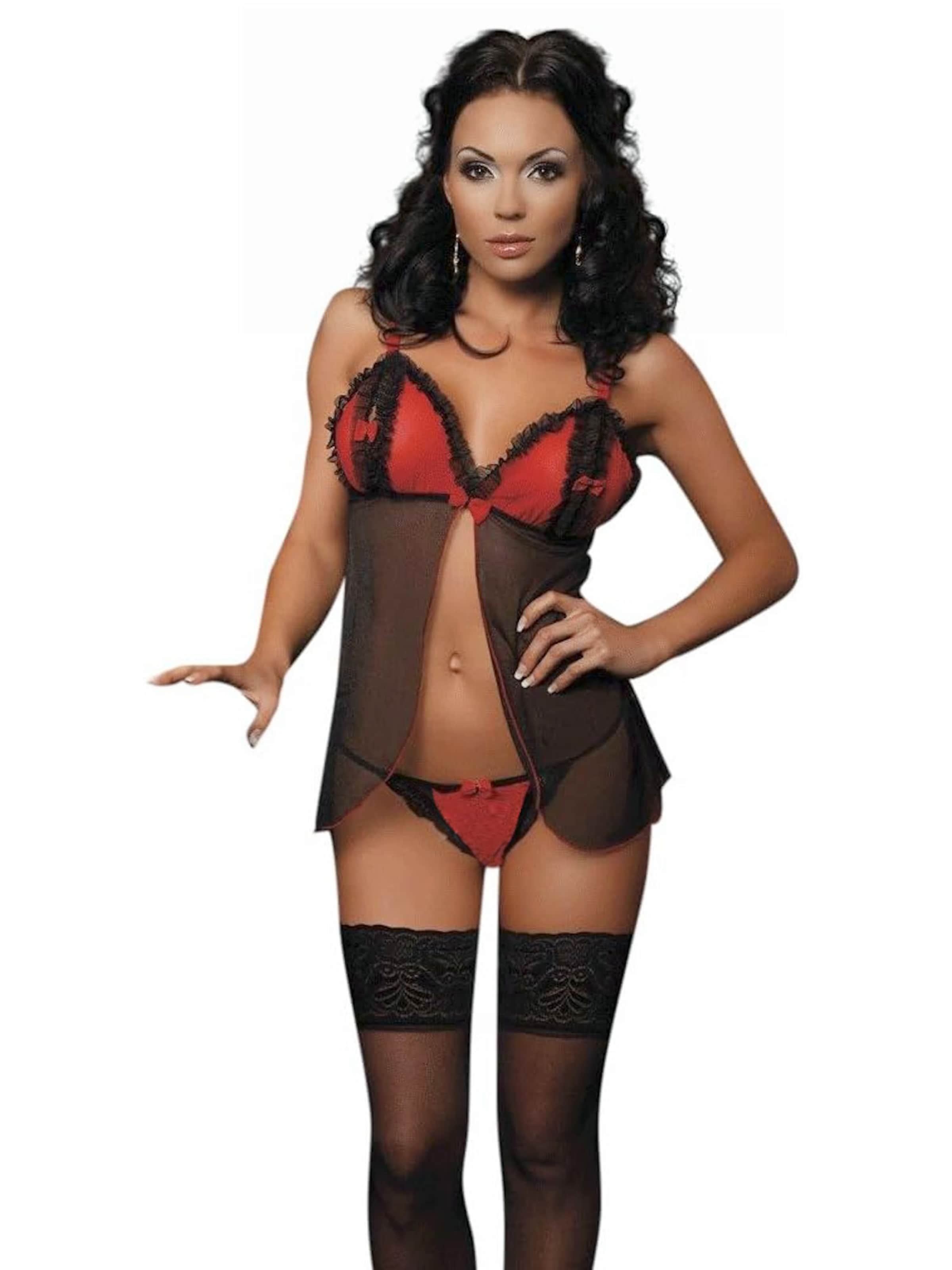 PASSION Negligee 'Marina' in Black: front