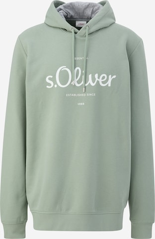 s.Oliver Men Tall Sizes Sweatshirt in Green: front