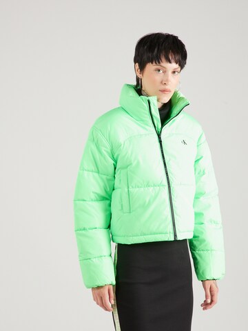 Veste mi-saison Calvin Klein Jeans en vert : devant