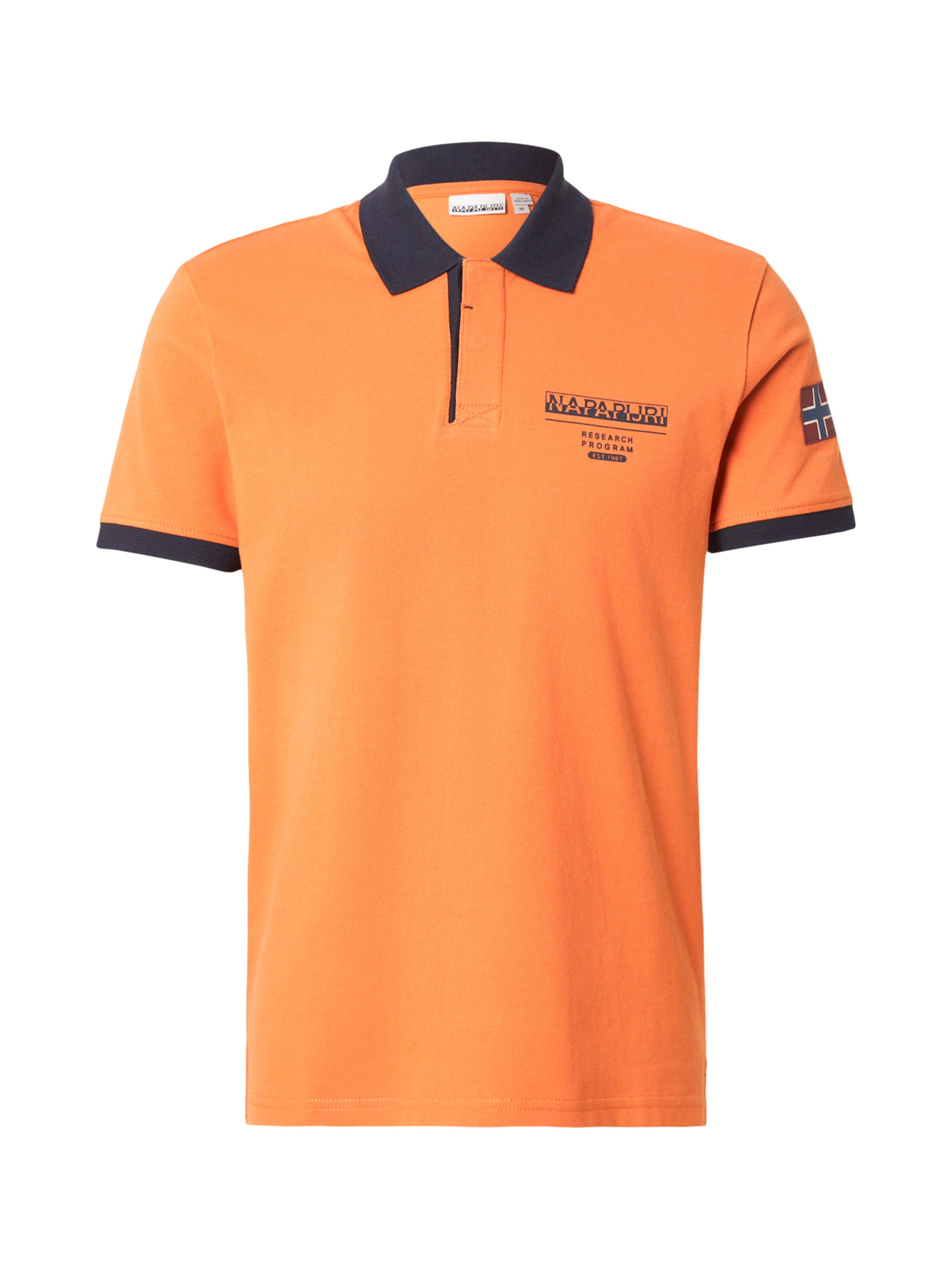 Tricou 'EMBERS' NAPAPIJRI pe albastru închis / portocaliu deschis, Vizualizare produs