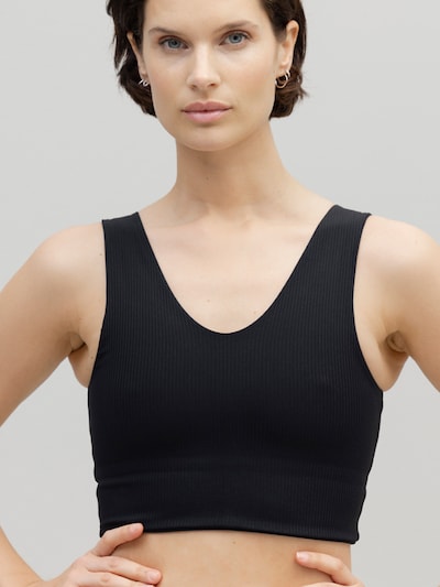 Hey Honey Sports Bra 'Ribbed' in Black, Item view