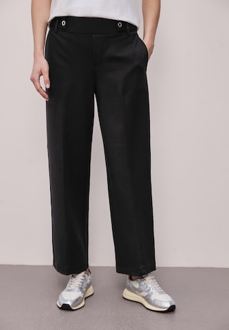 STREET ONE Wide Leg Hose in Schwarz