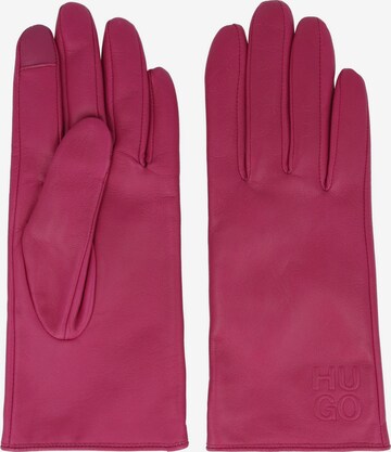 HUGO Full Finger Gloves 'Beggy' in Pink: front