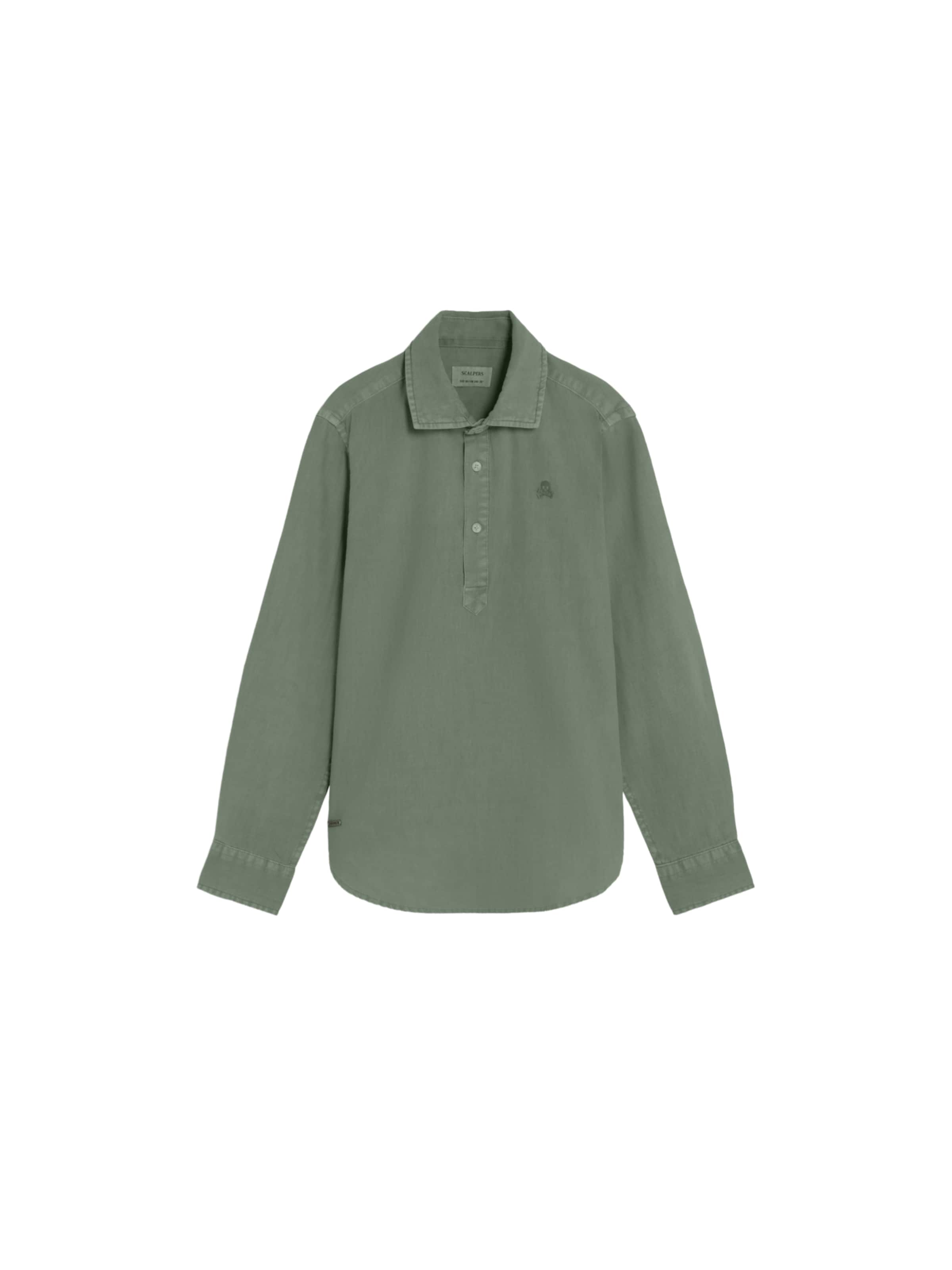 ScalpersRegular Fit Košulja ' ' - zelena boja: prednji dio