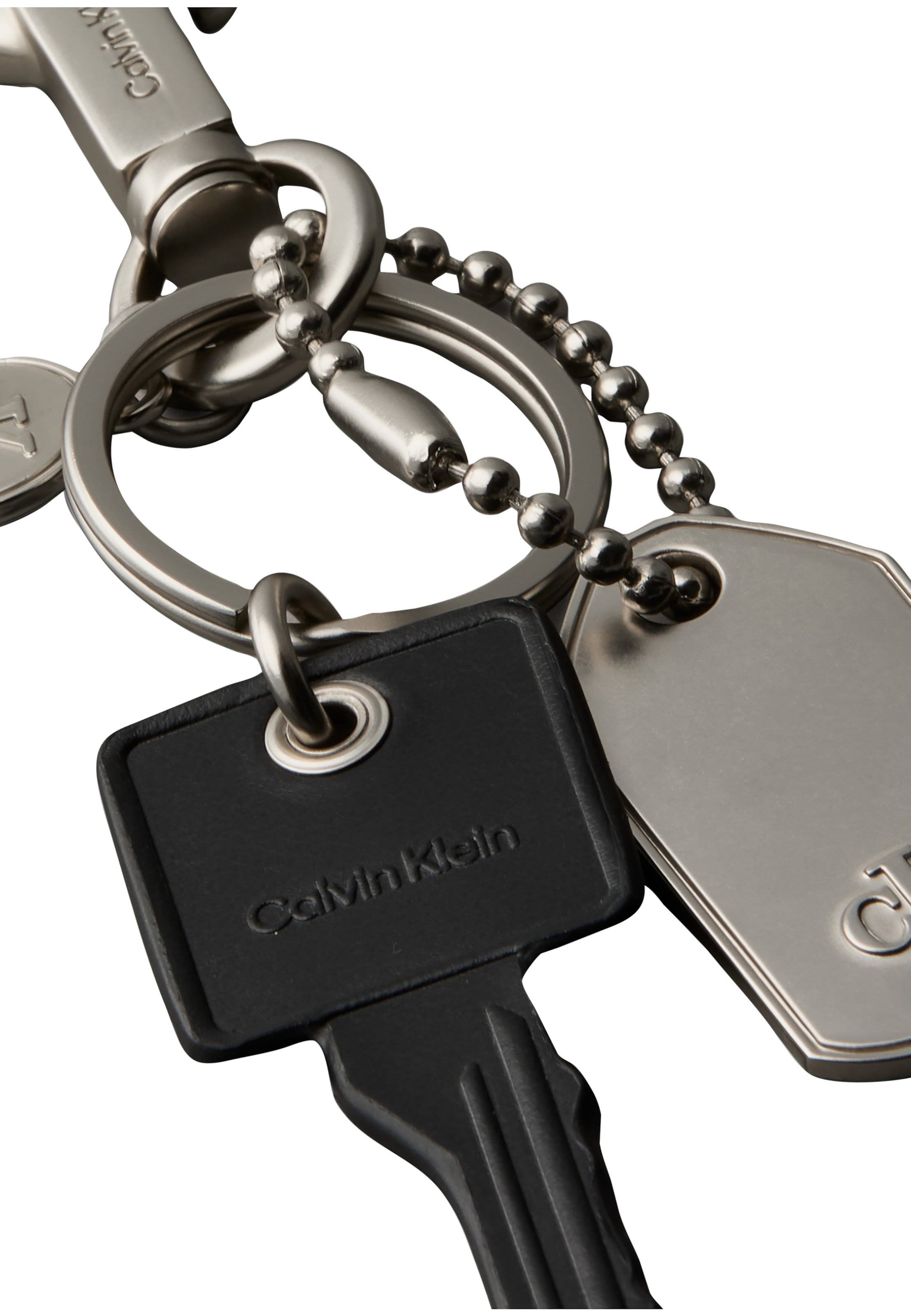 Calvin Klein Key Ring 'DOG TAG' in Silver