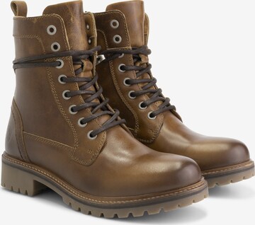 Travelin Lace-Up Boots 'Kvosted ' in Brown