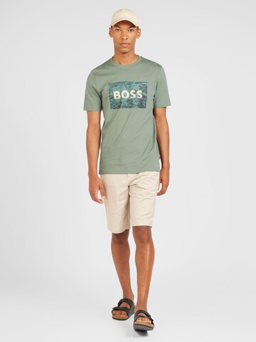 BOSS T-Shirt 'Building' in Grün