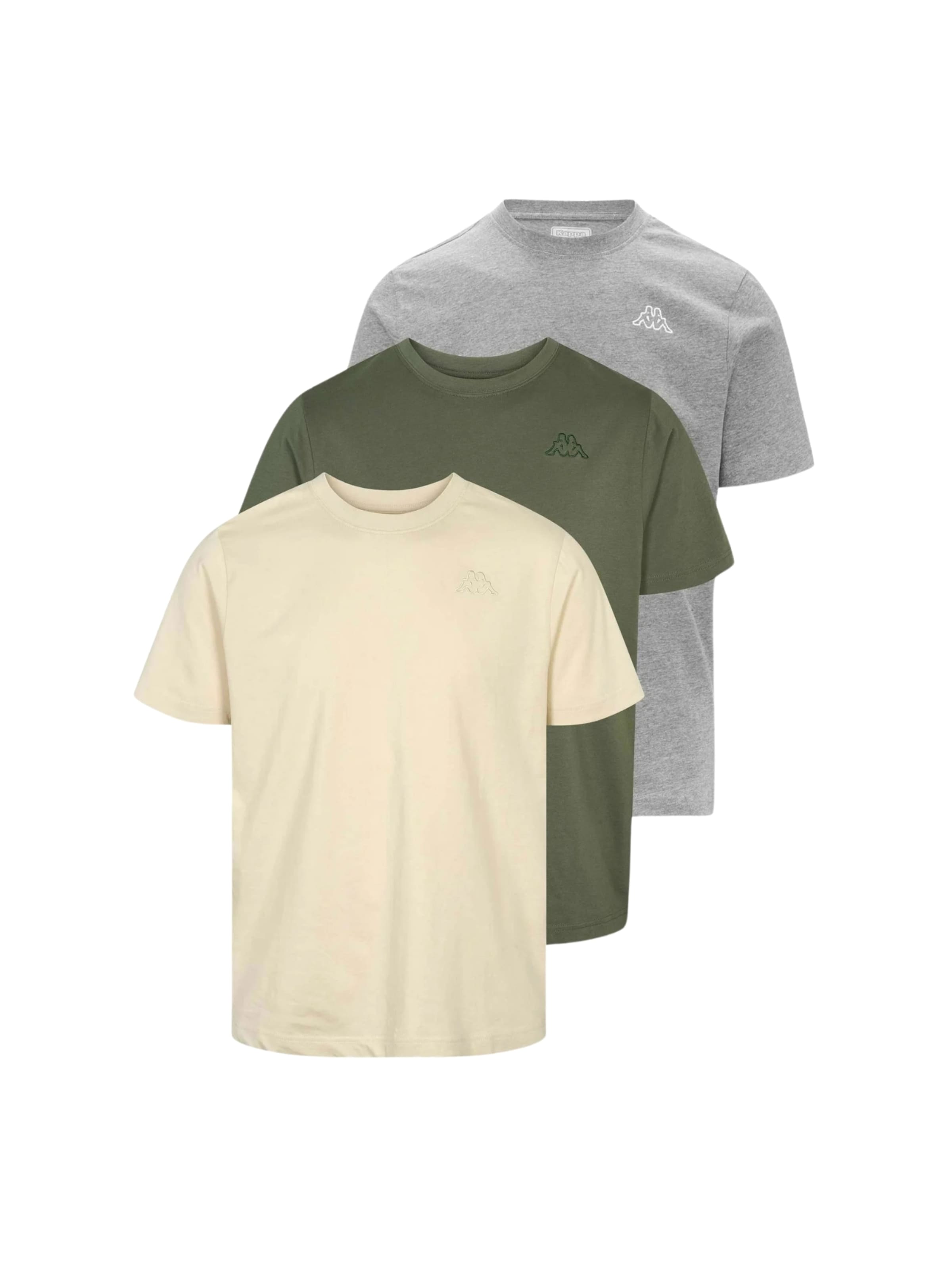 KAPPA T-Shirt en beige / gris chiné / vert foncé, Vue avec produit