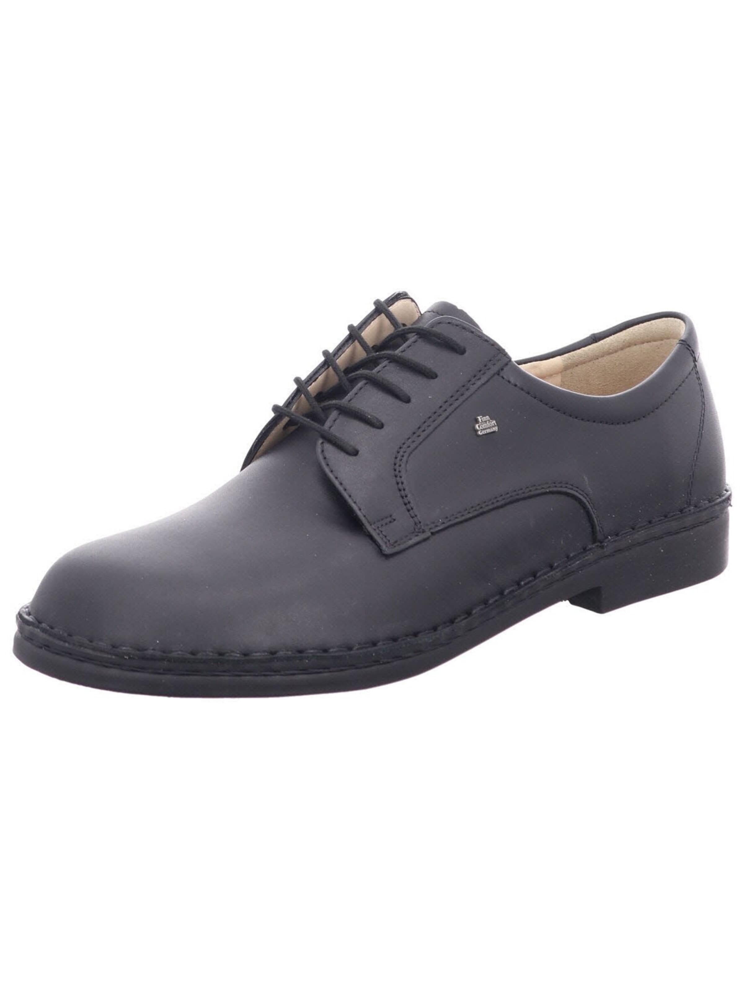 Finn Comfort - Zapatos con cordón 'Schnürschuh Herren 01201 060099 Echtleder in schwarz' en negro: frente
