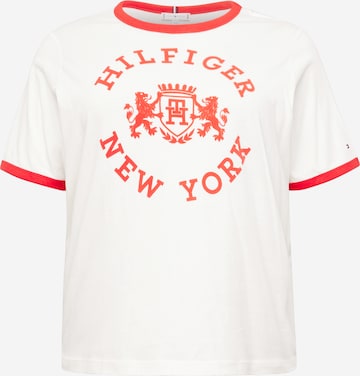 Tommy Hilfiger Curve T-shirt 'VARSITY' i vit: framsida