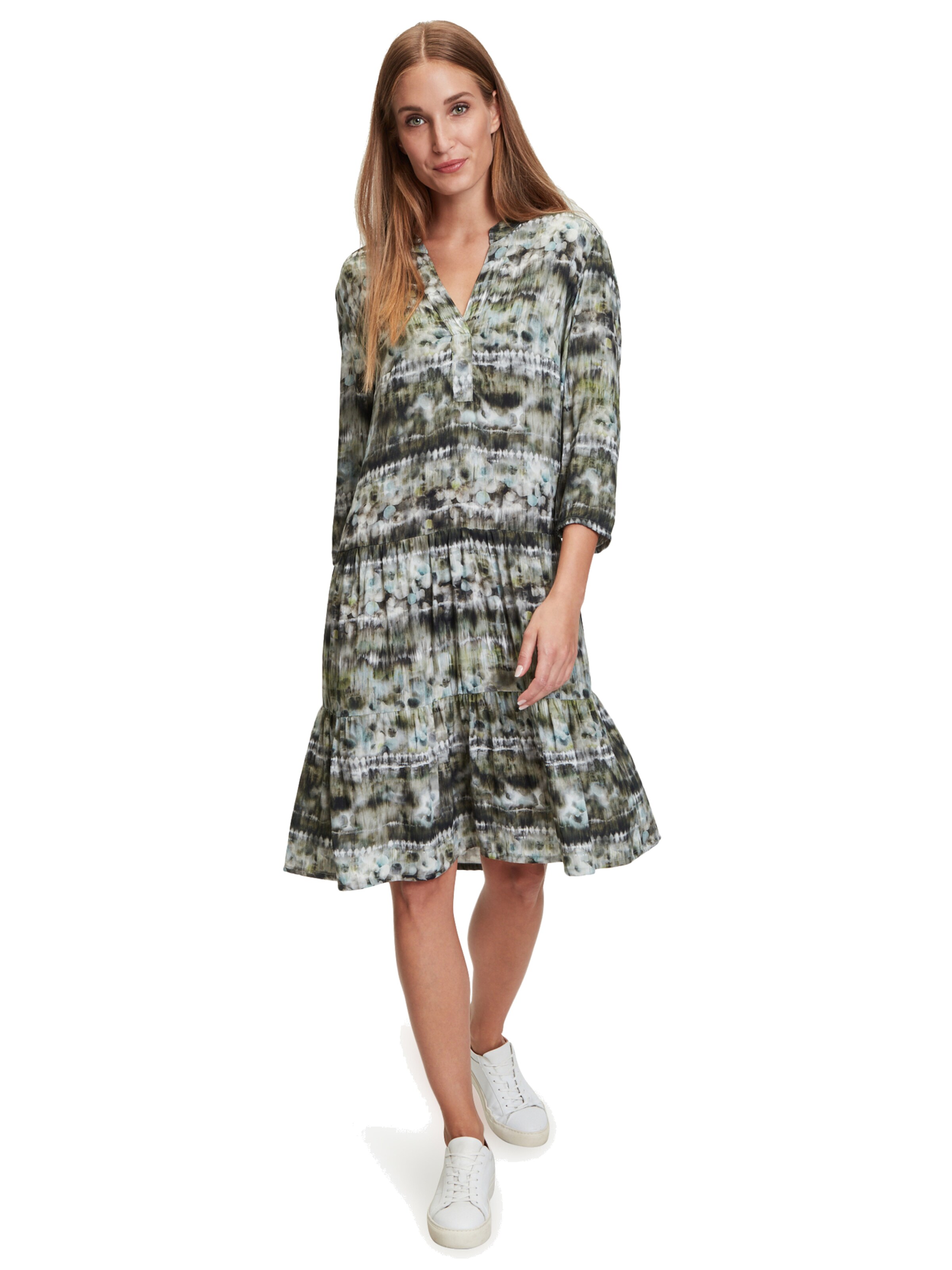 Frauen Große Größen Betty Barclay Casual-Kleid mit 3/4 Arm in Grün - LR12108 Frauen Große Größen Betty Barclay Casual-Kleid mit 3/4 Arm in Grün - LR12108