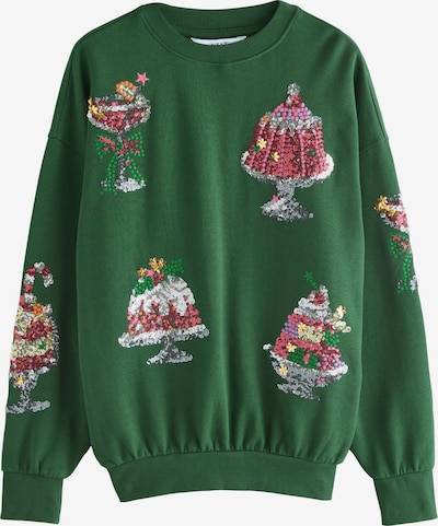 Next Sweatshirt 'Christmas Food' in grün / lila / bordeaux / silber, Produktansicht