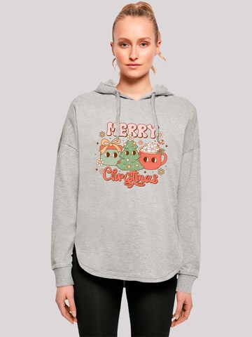 Sweat-shirt 'Merry Christmas Cozy And Cute' F4NT4STIC en gris : devant