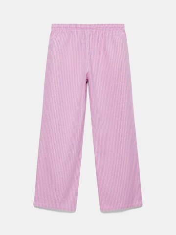 Wide Leg Pantalon Pull&Bear en rose