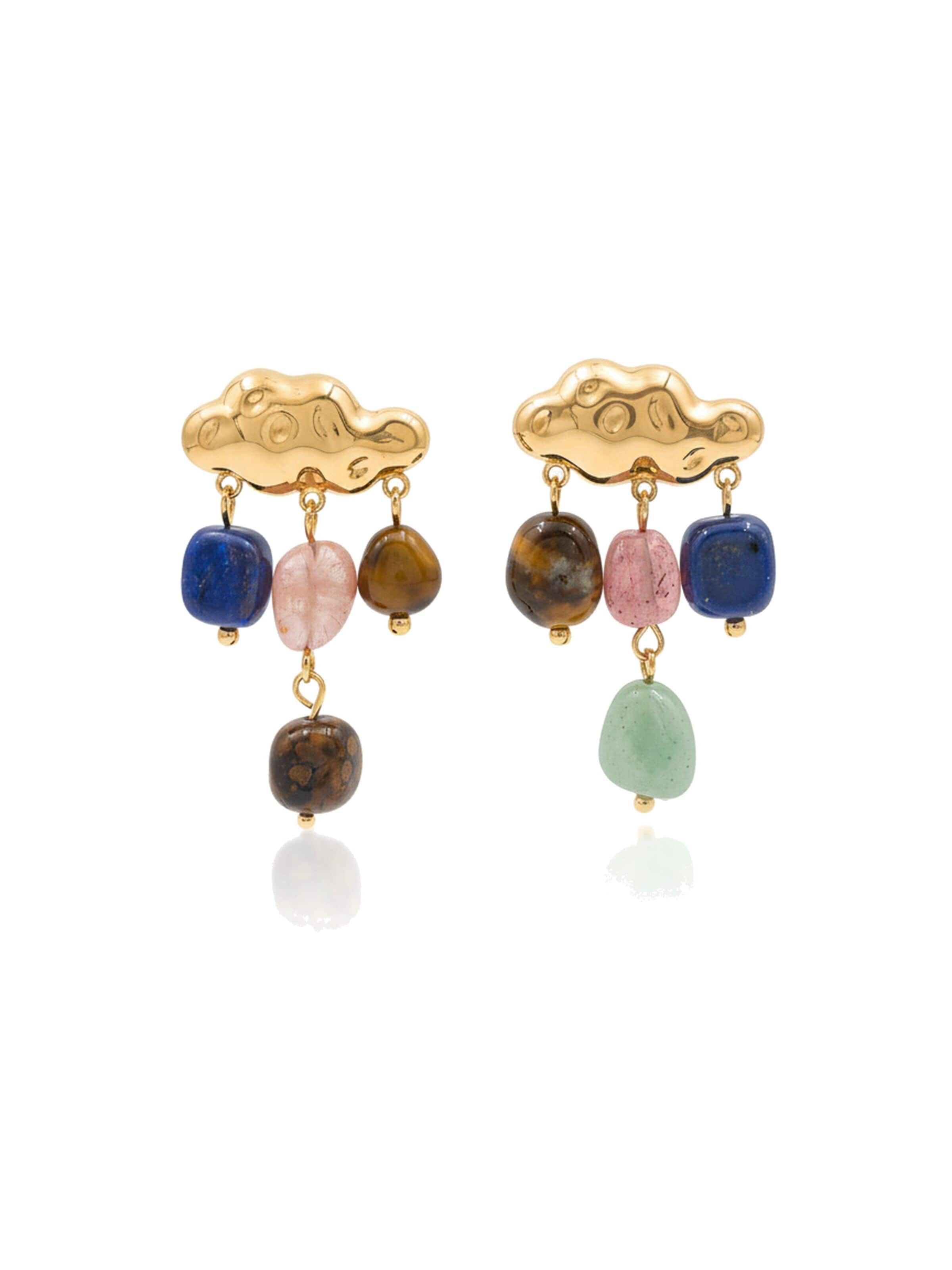 Nemomatheo Earrings 'After Rain – Verspielte Wolkenohrringe' in Mixed colors: front