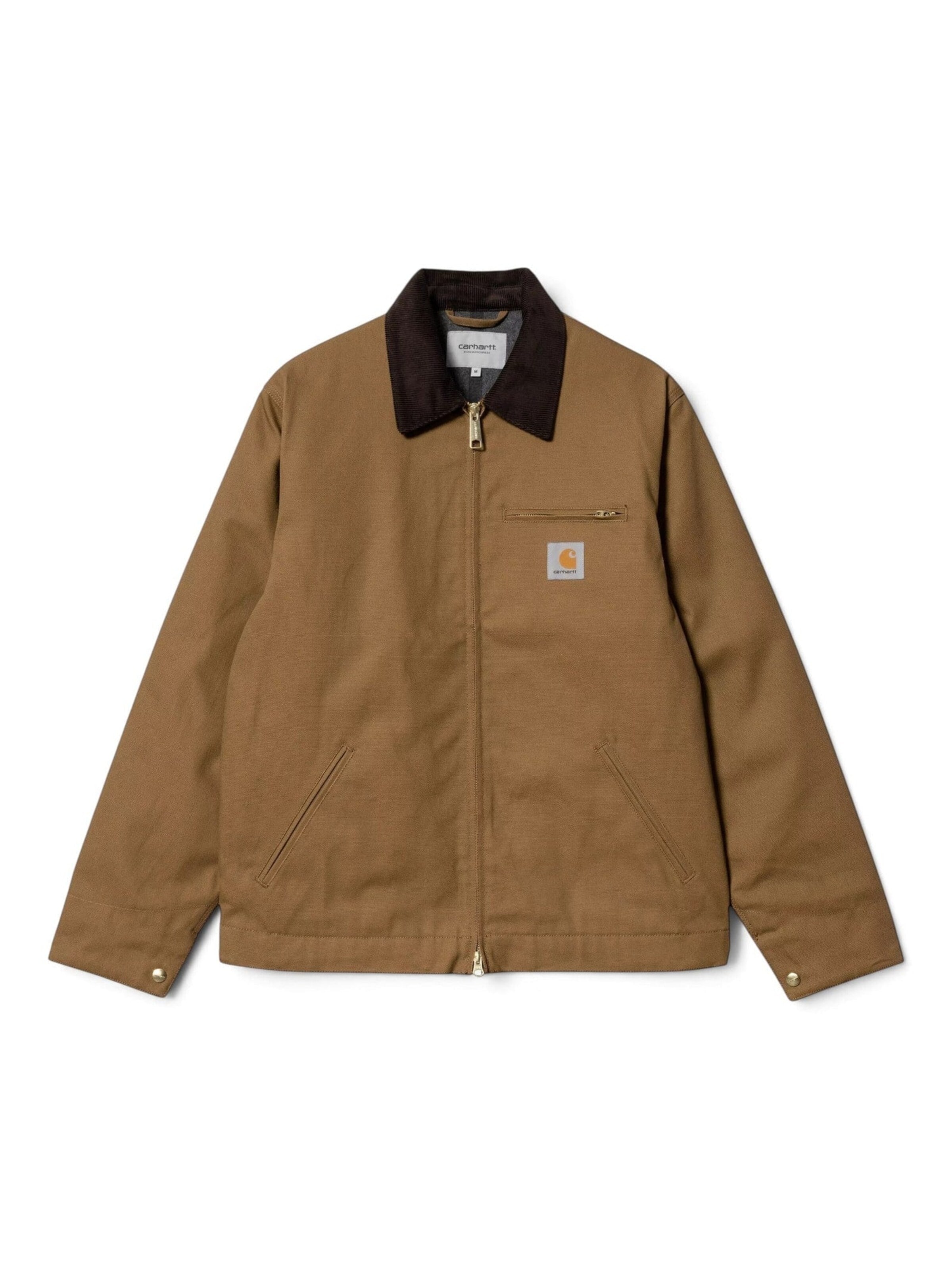 Carhartt WIP Φθινοπωρινό και ανοιξιάτικο μπουφάν 'DETROIT' σε καφέ: μπροστά