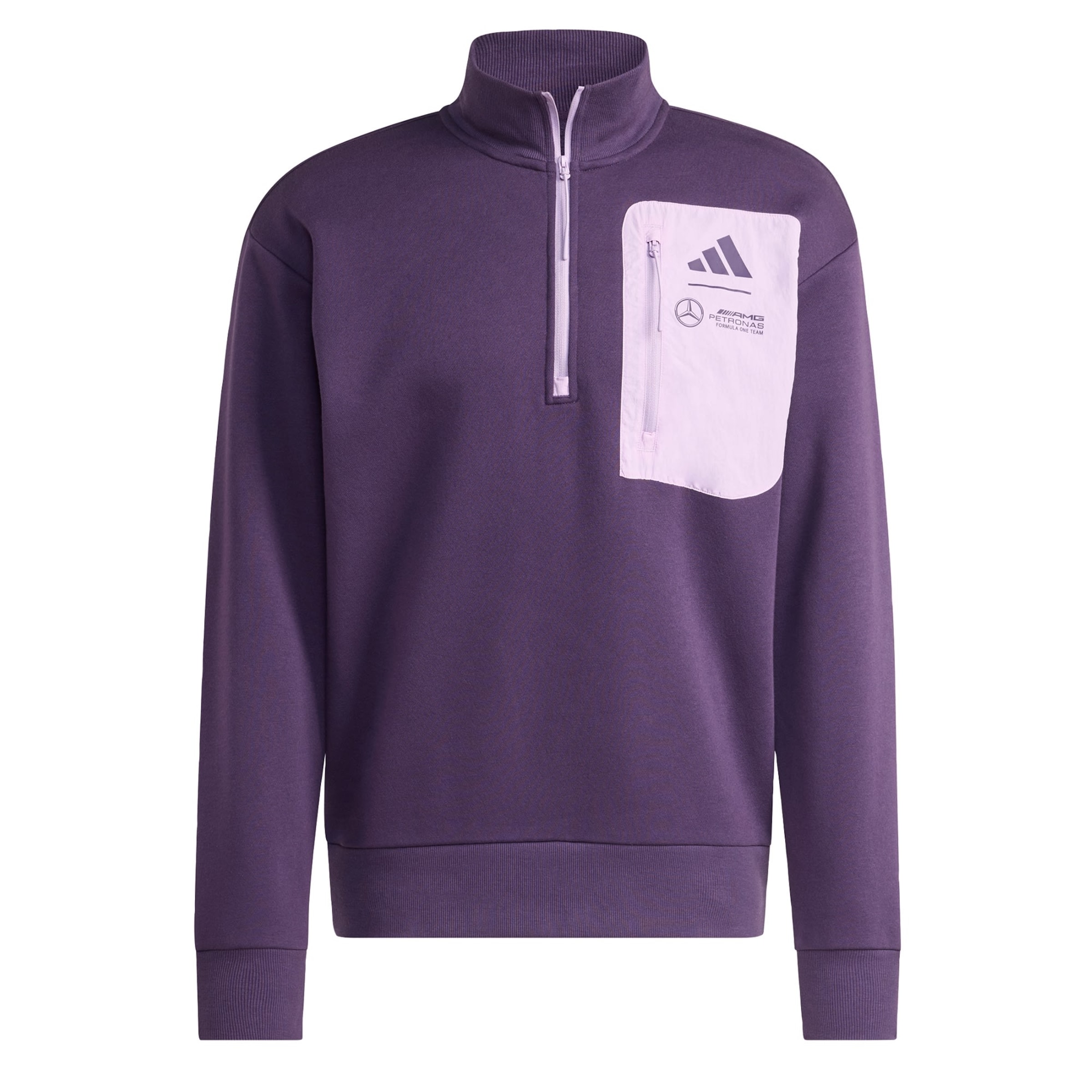Felpa sportiva 'Mercedes - AMG Petronas Formula One Team Premium Woven Fleece' di ADIDAS PERFORMANCE in lilla: frontale