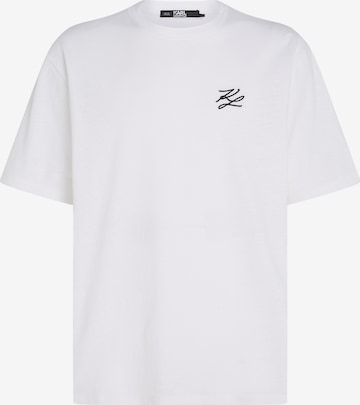 T-Shirt 'Autograph' Karl Lagerfeld en blanc : devant