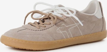 Tamaris Rövid szárú sportcipők 'Schnürschuh Damen 1-23609-46-341 Echtleder in taupe' - szürke: elől