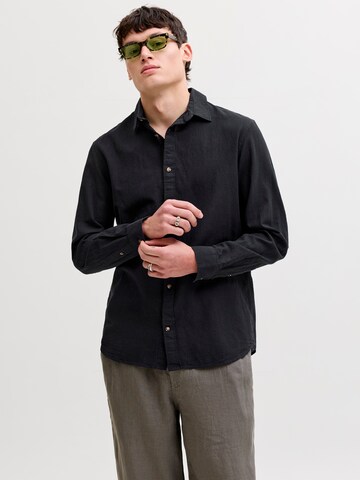 JACK & JONES Regular fit Button Up Shirt 'JJESummer' in Black: front