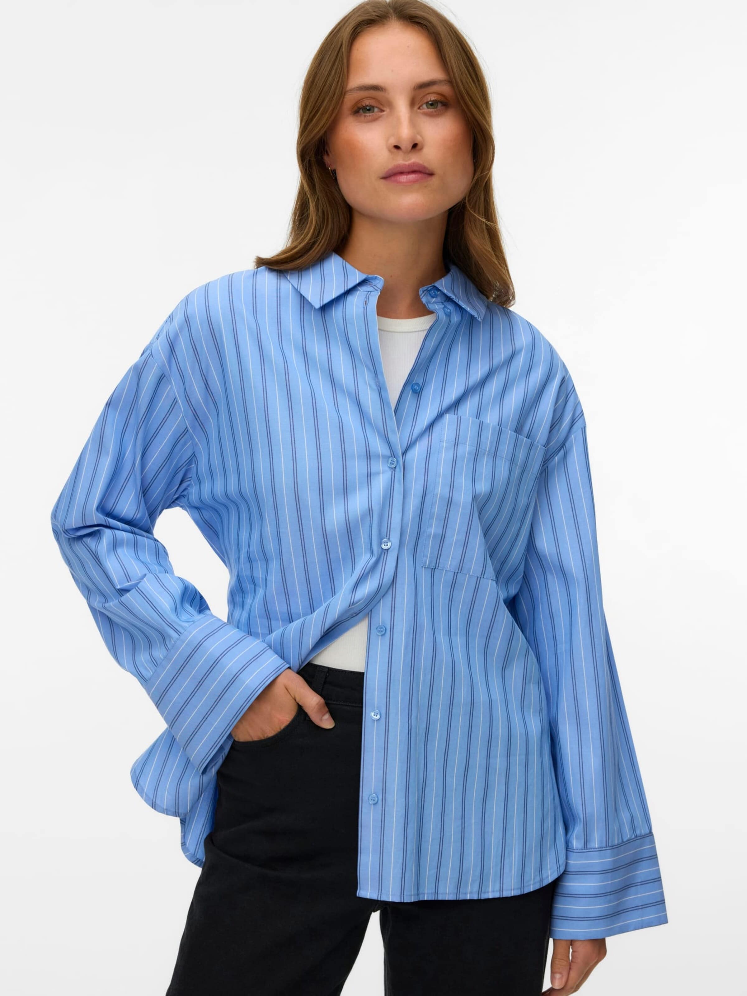 VERO MODA Blouse 'Gina' in Blauw: voorkant