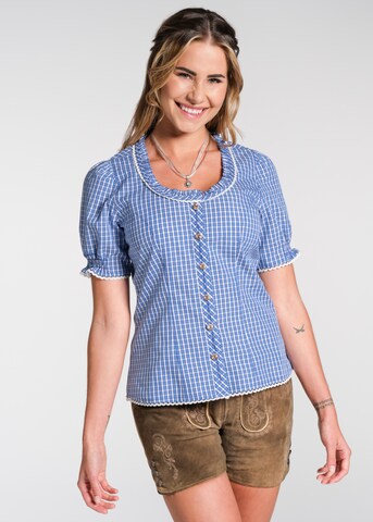 SPIETH & WENSKY Traditional Blouse in Blue: front
