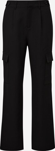 QS Regular Cargo Pants in Black: front