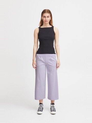 ICHI Wide Leg Bundfaltenhose 'KATE' in Lila