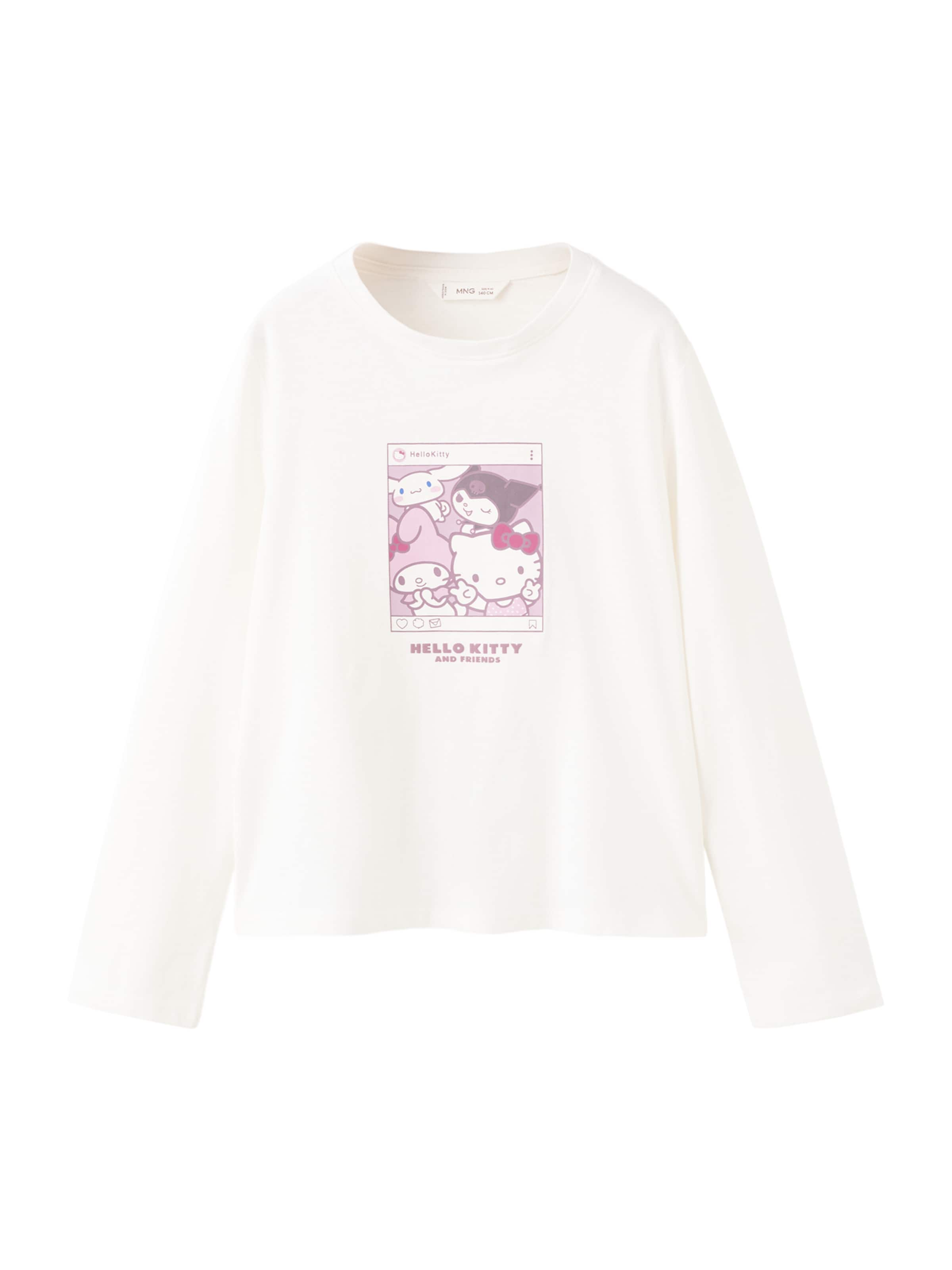 MANGO KIDSMajica 'HKSELFIE' - bijela boja: prednji dio