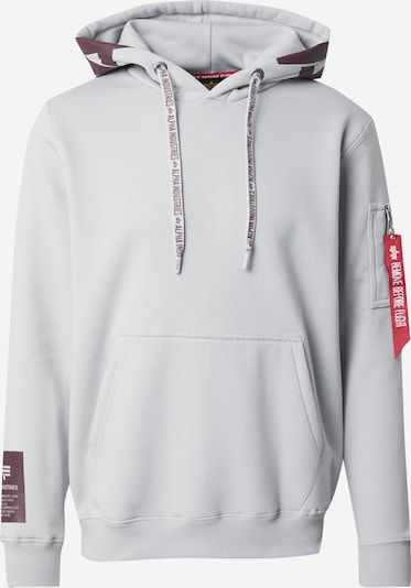 ALPHA INDUSTRIES Sweat-shirt en gris clair / lie de vin, Vue avec produit