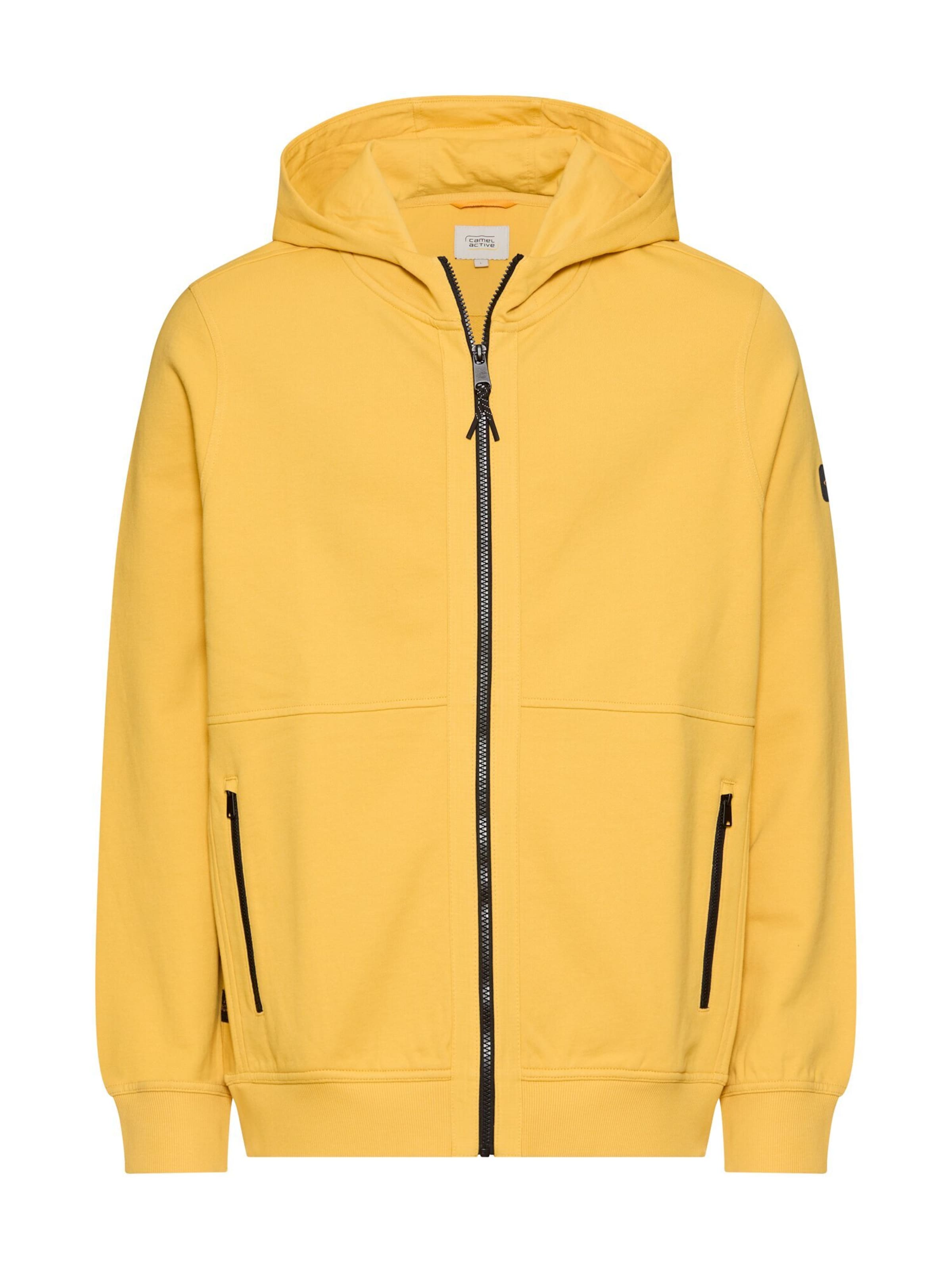 CAMEL ACTIVE Zip-Up Hoodie in Yellow: front