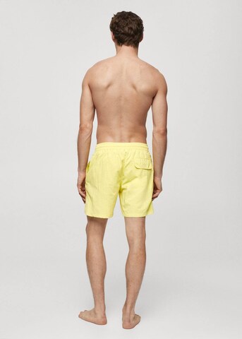 MANGO MAN Regular Board Shorts 'Liso' in Yellow