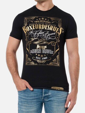 Boxeur des Rues Shirt 'Printed Round Neck T-Shirt' in Black