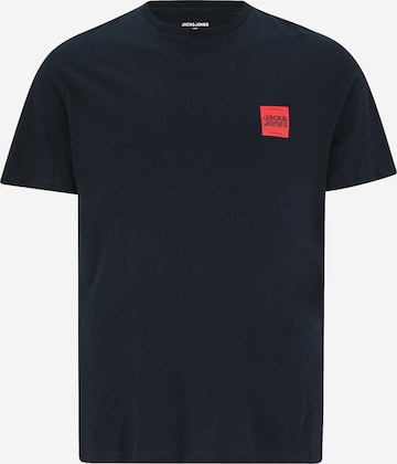 Jack & Jones Plus Tričko 'JJBRANDY' – modrá: přední strana