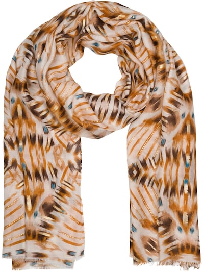 styleBREAKER Schal 'Schal Batik Muster Metallic Streifen'‌ in beige, Produktansicht