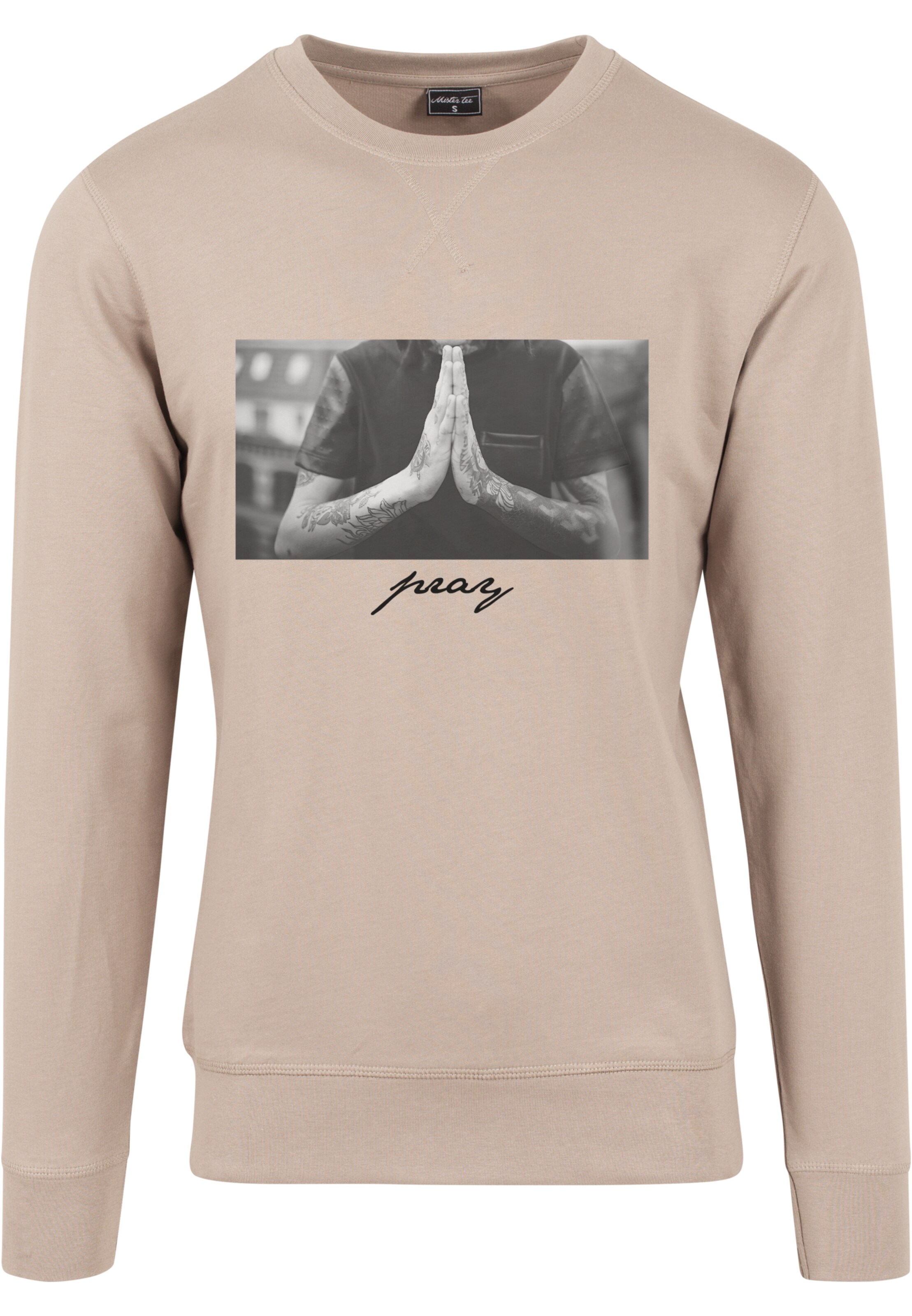 MT Men Sweatshirt 'Pray' in Beige: front