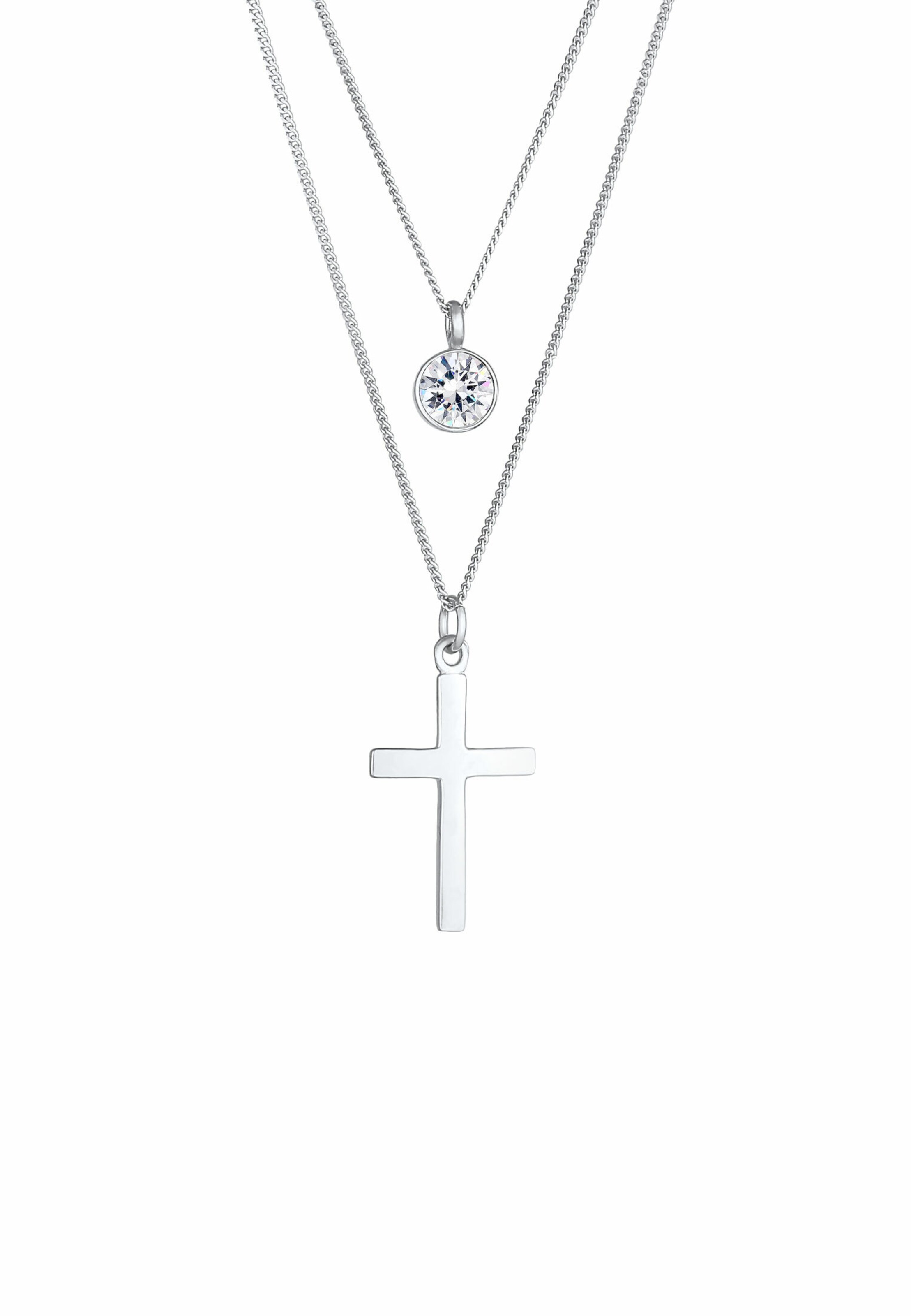 ELLI Kette 'Layer Kreuz' in Silber