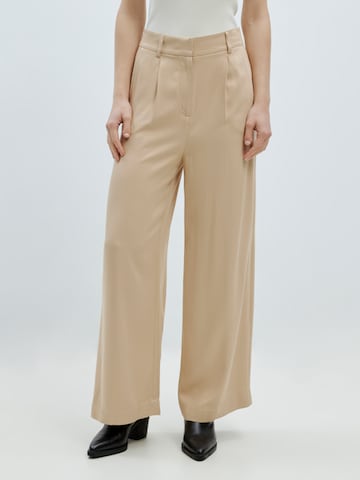 Wide Leg Pantalon à plis 'Kelly' EDITED en beige : devant