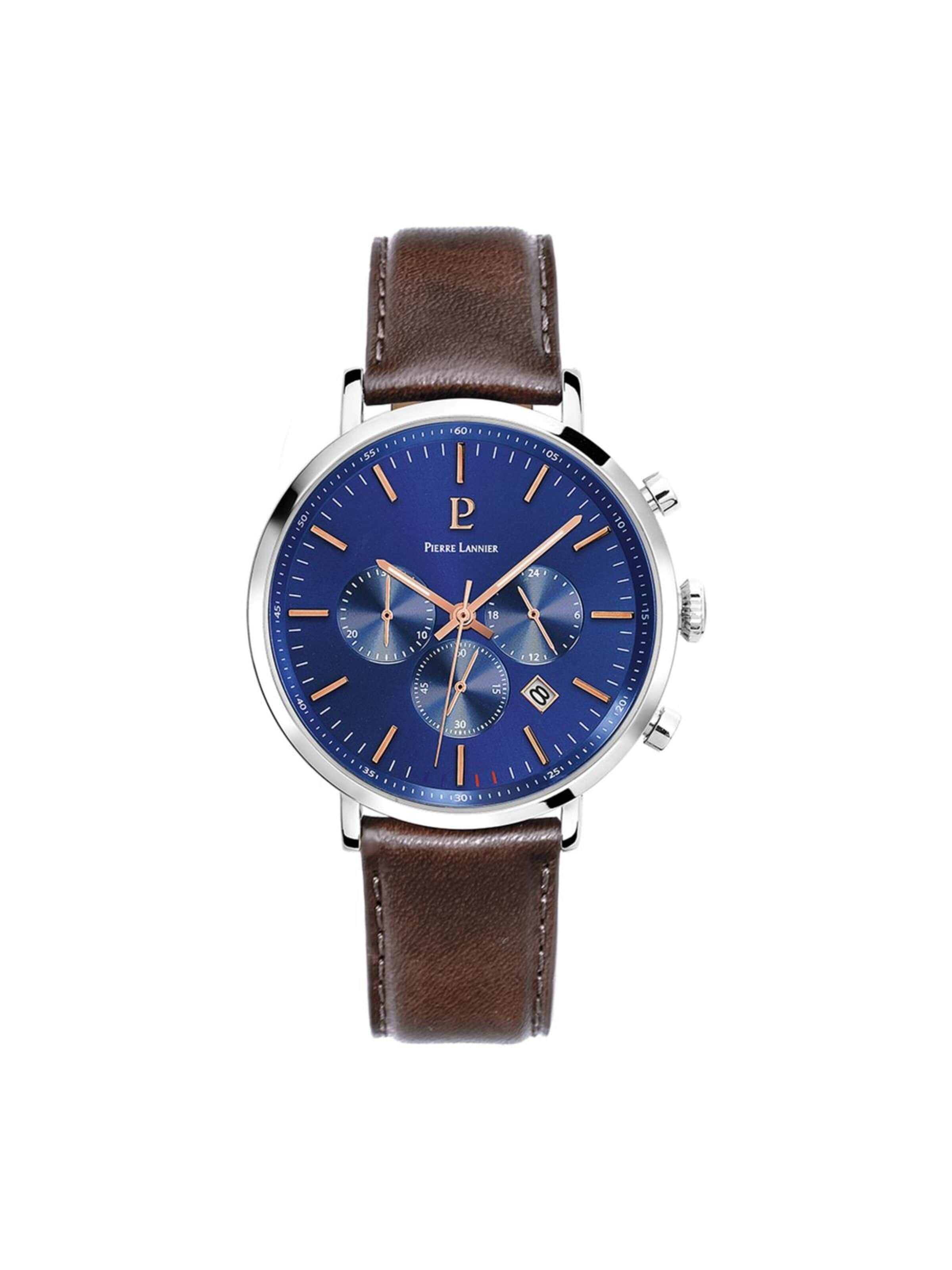 Pierre Lannier Analoog horloge 'Baron' in Blauw: voorkant