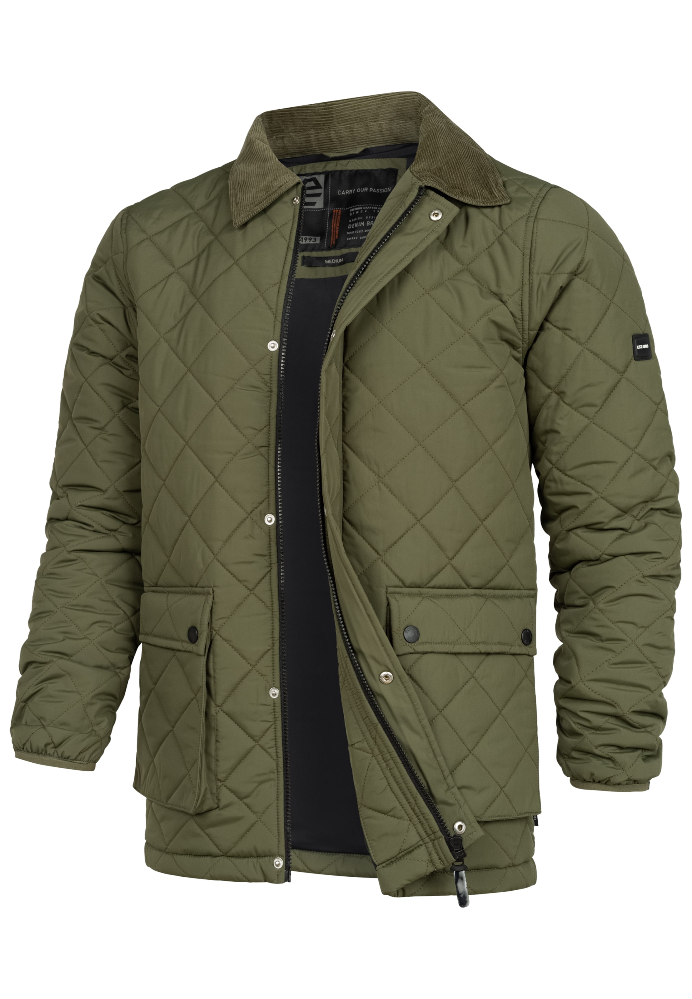 INDICODE JEANS Übergangsjacke 'Drills' in Grün: Vorderseite